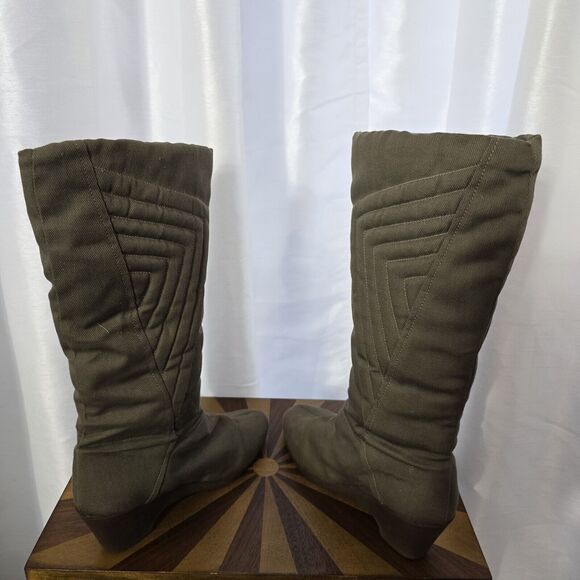 Vintage 1960s 70s Ski Snow Winter Boots Mod Boho US 6 Quilted Corduroy USA Women - Picture 10 of 14